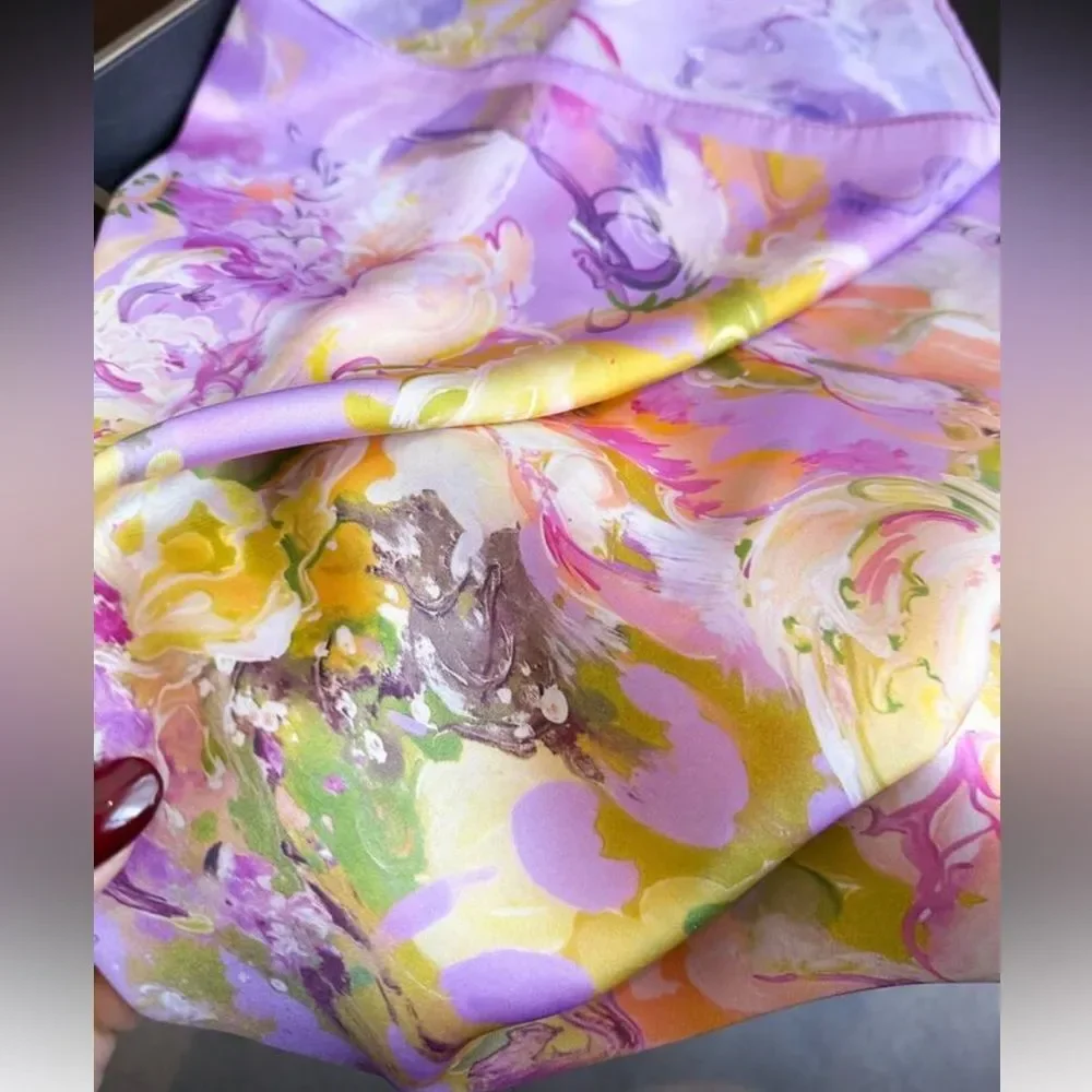 Floral Watercolor Scarf N1385